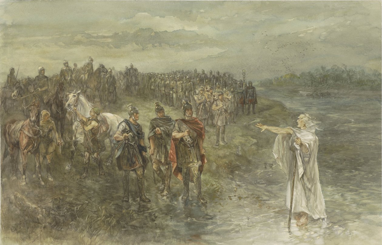 Romalı General Drusus ve Germen Kâhin by Charles Rochussen