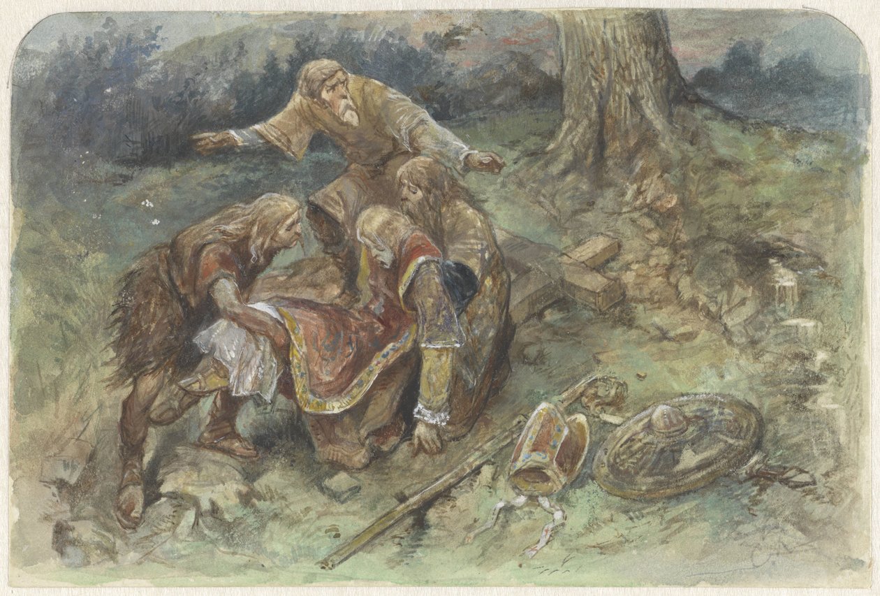 Yaralı Adalbert götürülür by Charles Rochussen