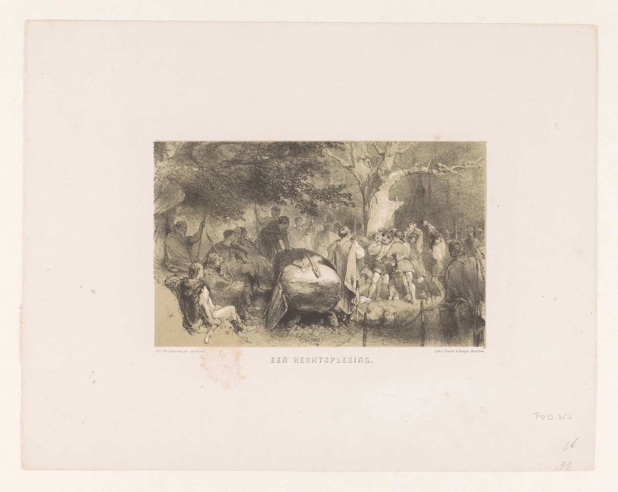Ormanda yargılama ve cezalandırma Bir dava (nesne üzerindeki başlık) by Charles Rochussen