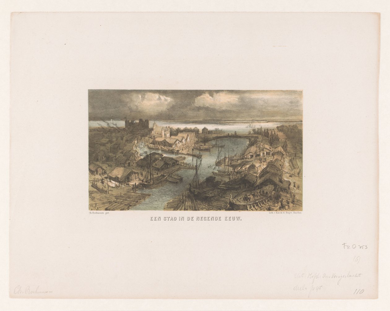 şehir manzarası Dokuzuncu yüzyılda bir şehir (nesne üzerindeki başlık) by Charles Rochussen