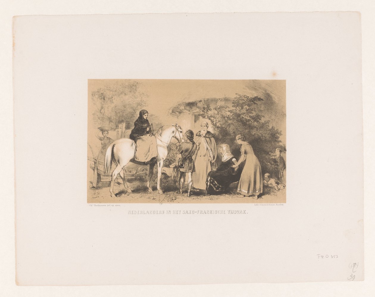 atlı kadın Sakso-Franconian Döneminde Hollandalılar (nesne üzerinde başlık) by Charles Rochussen