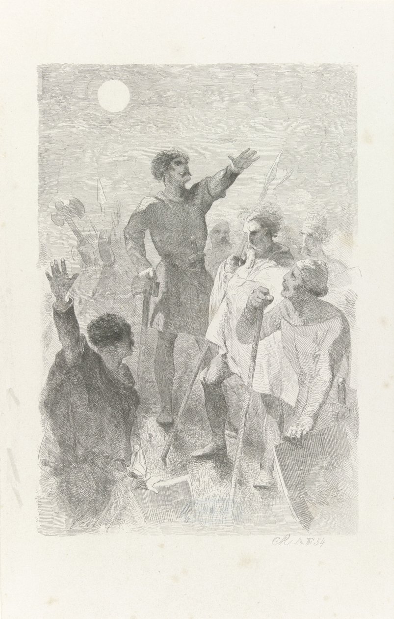Wilfried, savaşçılarıyla çevrili by Charles Rochussen