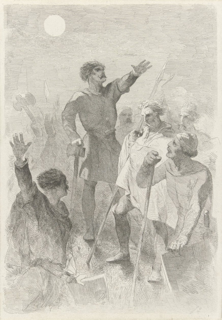 Wilfried, savaşçılarıyla çevrili by Charles Rochussen