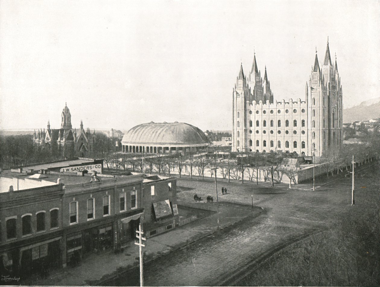 Toplantı Salonu, Mişkan ve Mormon Tapınağı, Salt Lake City, ABD, 1895. by Charles Roscoe Savage