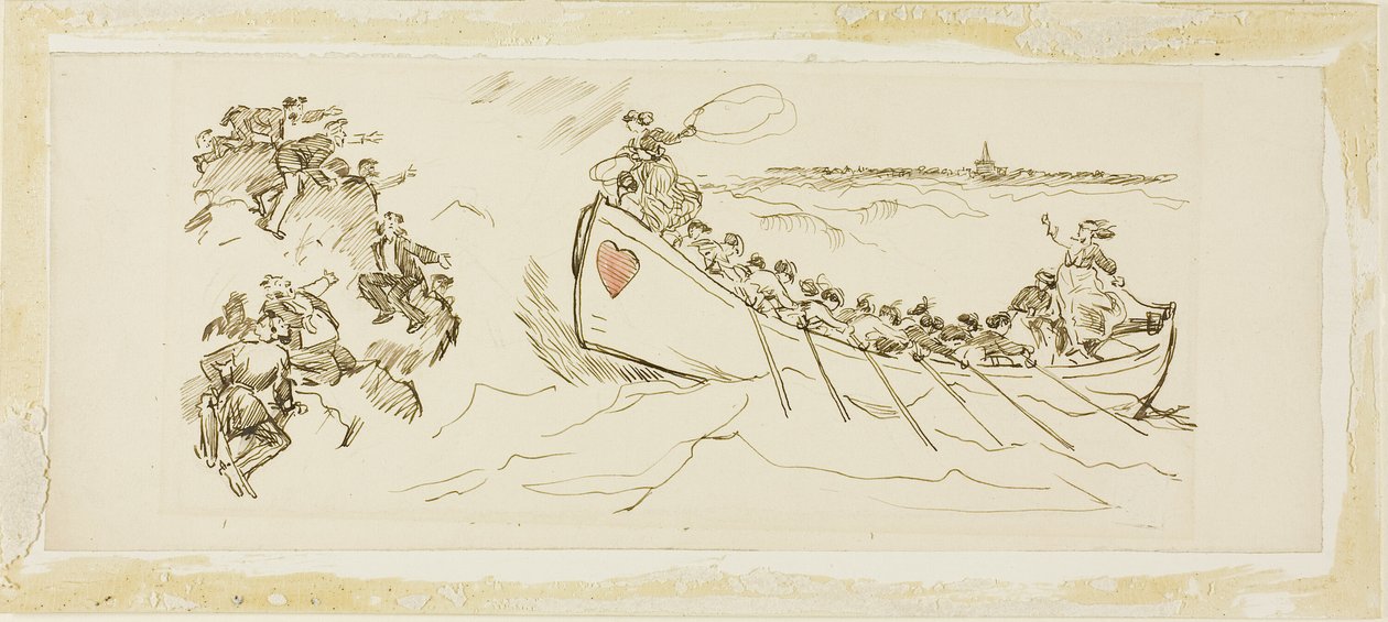 Kadınlarla Dolu Cankurtaran Teknesi by Charles Samuel Keene