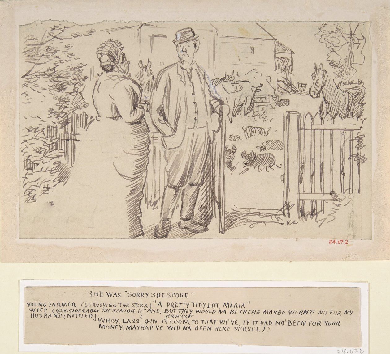 Konuştuğu için üzgündü, 1870-1891. by Charles Samuel Keene