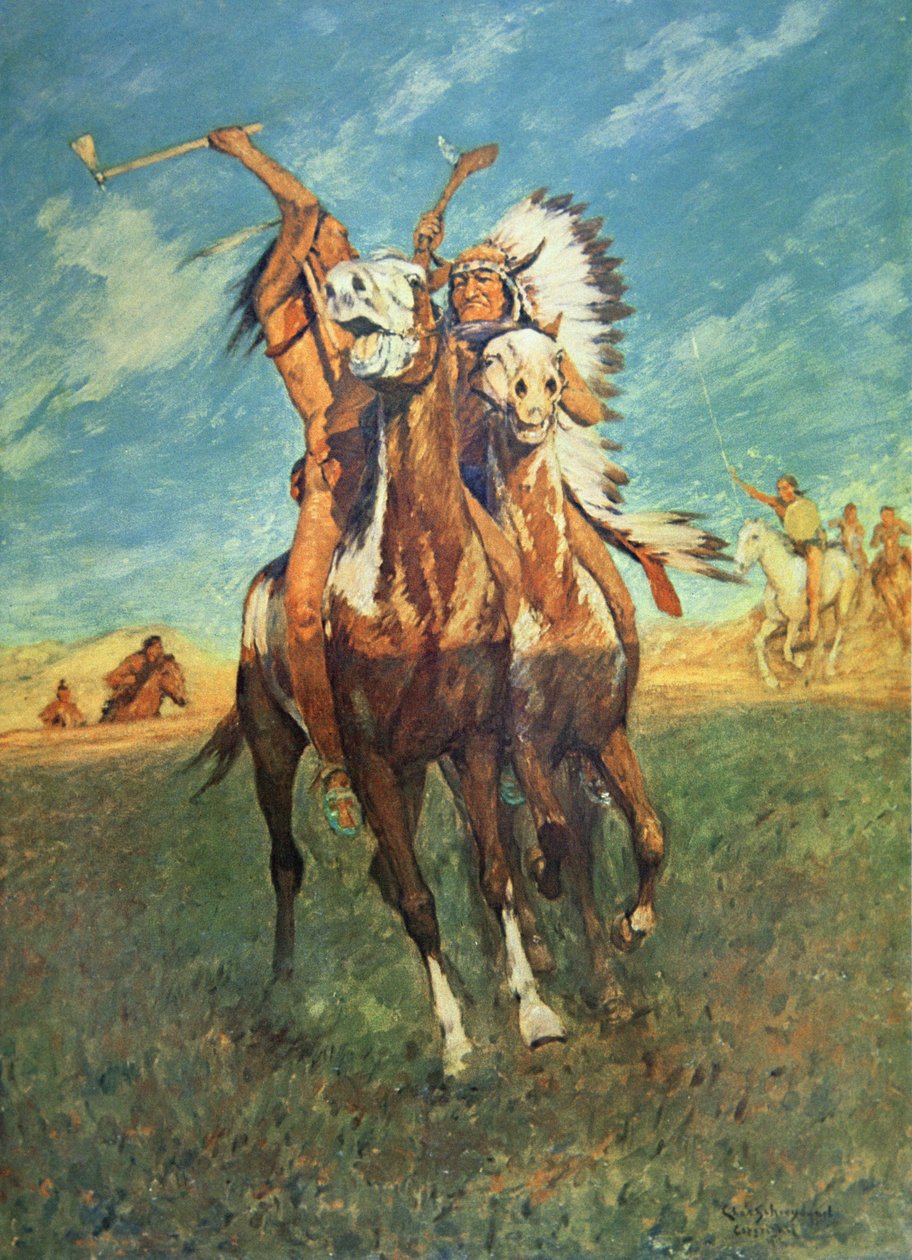Sonuna Kadar Mücadele (kağıt üzerine sulu boya) by Charles Schreyvogel