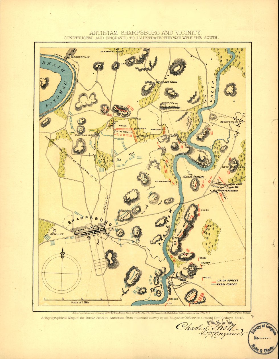 Antietam Sharpsburg ve civarı. "Güney ile Savaş" LOC