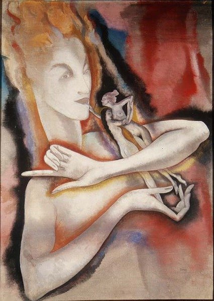 Spiritual Protection, c.1926-28 (tuval üzerine tempera) by Charles Sims