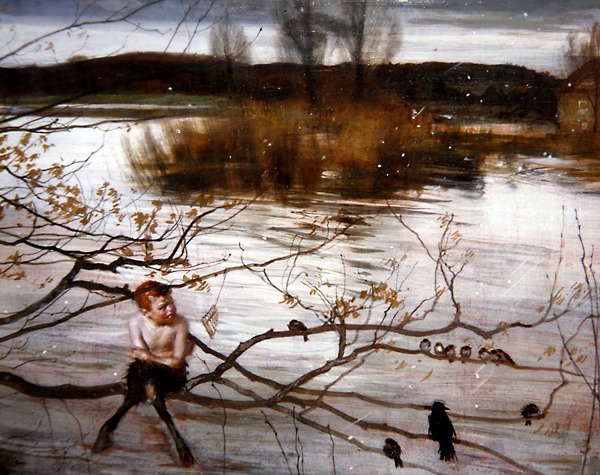 Güzel Kaçtı, c.1900 (panelde yağlı boya) by Charles Sims