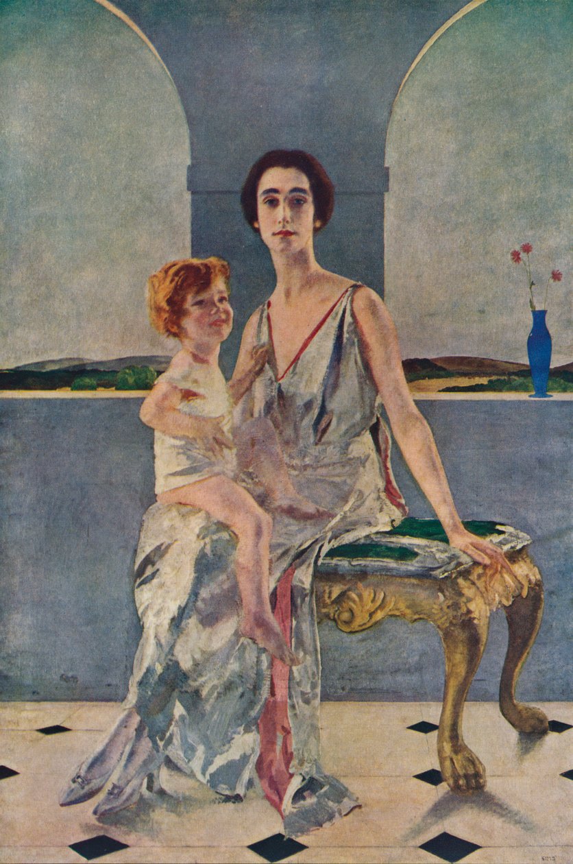 Rocksavage Kontesi ve Oğlu, 1922 1935 by Charles Sims