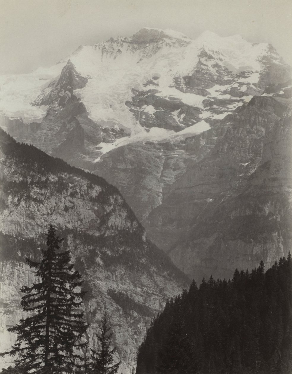 Jungfrau, Mürren'den görünüm, İsviçre, c. 1860'lar. by Charles Soulier