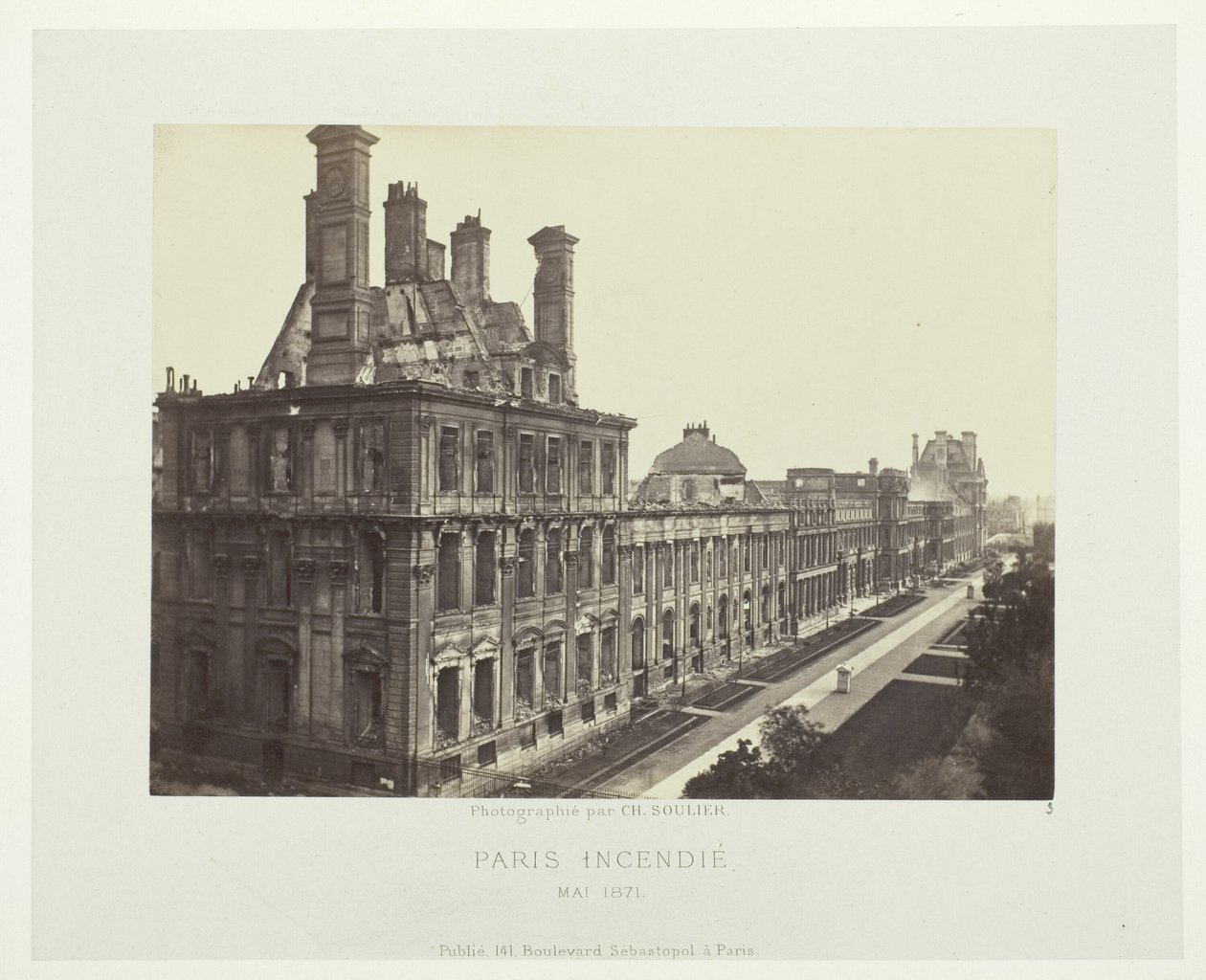Paris Yangını (Tuileries Sarayı, Marsan Köşkü) by Charles Soulier