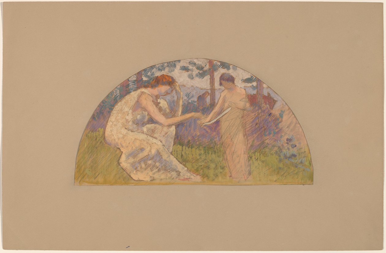Bir Lunette için Çalışmak by Charles Sprague Pearce