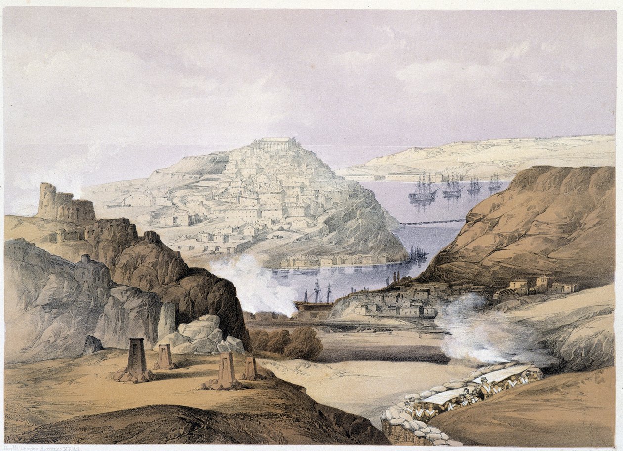 Ch.Hardinge tarafından “” Sivastopol” da Sivastopol şehri. Litho, Vincent Brooks, d. Londra 1855 Henry Graves. by Charles Stewart Hardinge