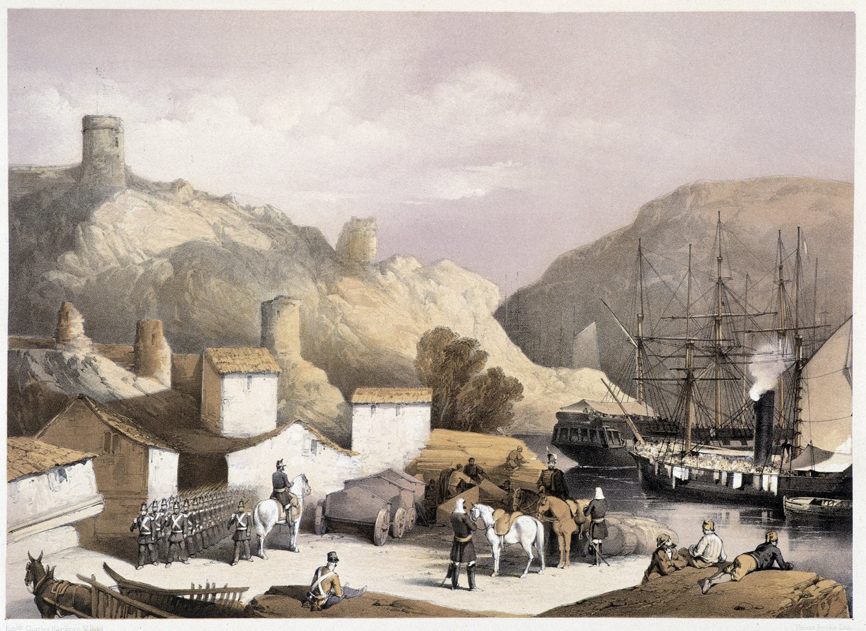 Balaclava Limanı, Ch.Hardinge tarafından “” Sebastopol””. Litho, Vincent Brooks, d. Londra 1855 Henry Graves. by Charles Stewart Hardinge