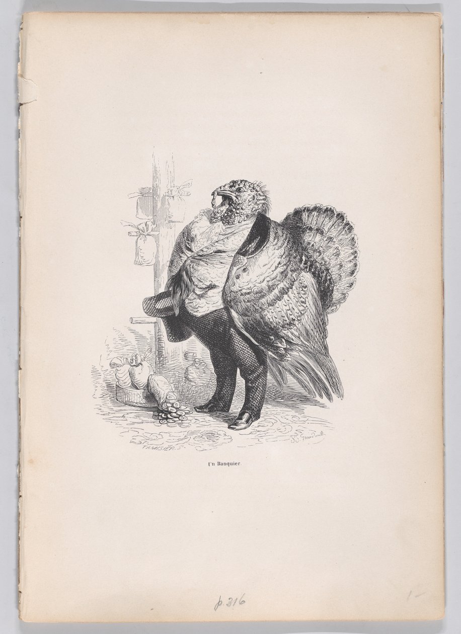 Hayvanların Özel ve Kamusal Yaşamından Sahnelerden Bir Banker, M.Ö. 1837-47. by Charles Tamisier