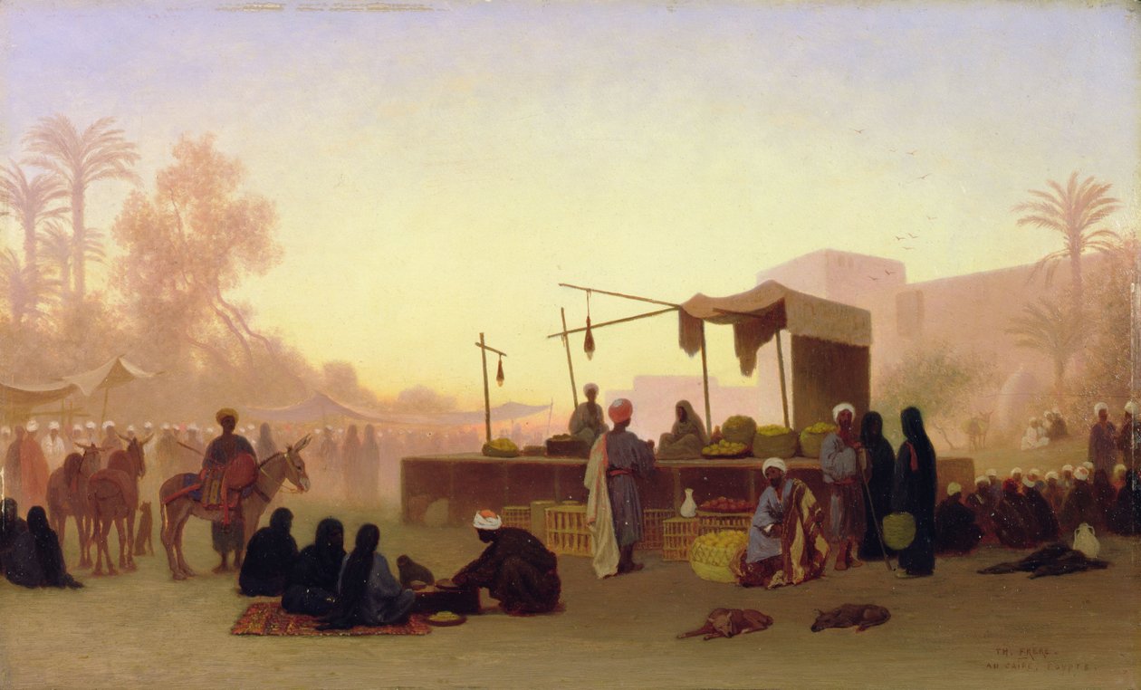 Kahire, Mısır (panelde yağ) by Charles Theodore  Frere