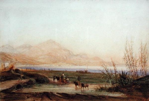 Baie des Anges, Nice (kağıt üzerine sulu boya) by Charles Theodore  Frere