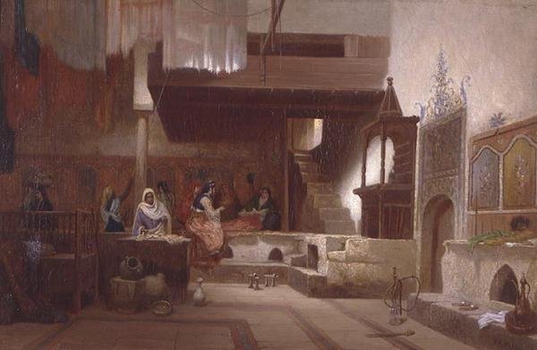 Hamam (tuval üzerine yağlı boya) by Charles Theodore  Frere