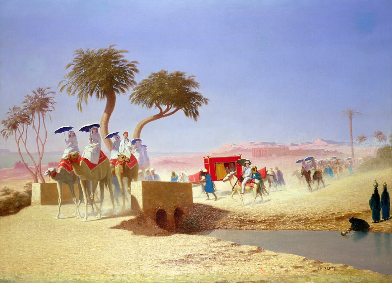 Piramitleri ziyaret eden İmparatoriçe Eugenie by Charles Theodore Frere