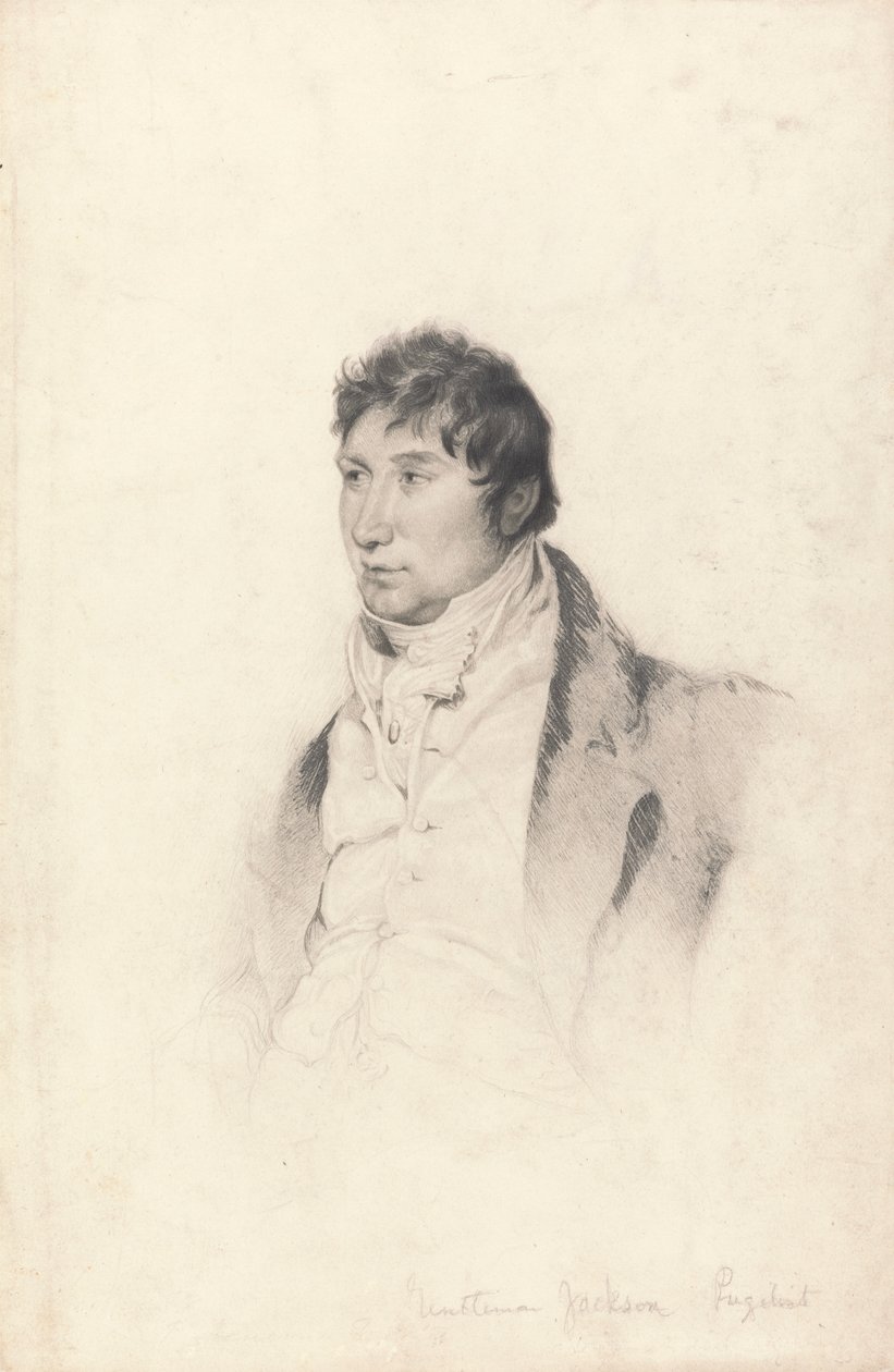 Gentleman Jackson'ın Gravürü İçin Bir Portre Çalışması by Charles Turner