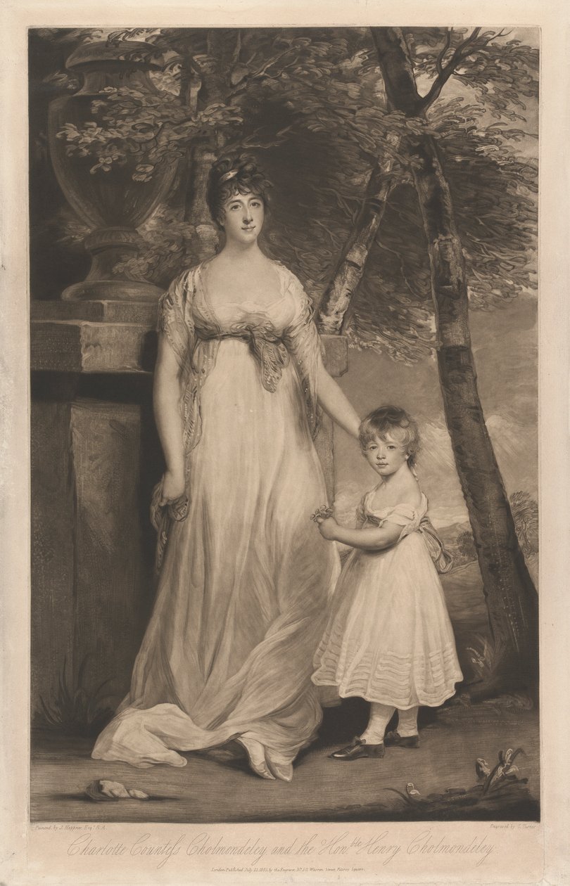 Charlotte Kontes Cholmondeley ve Oğlu Sayın Henry Cholmondeley by Charles Turner