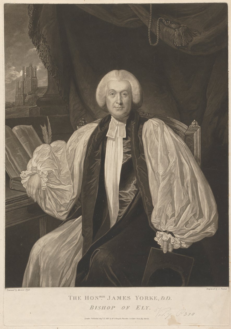 Sayın James Yorke, Ely Piskoposu by Charles Turner