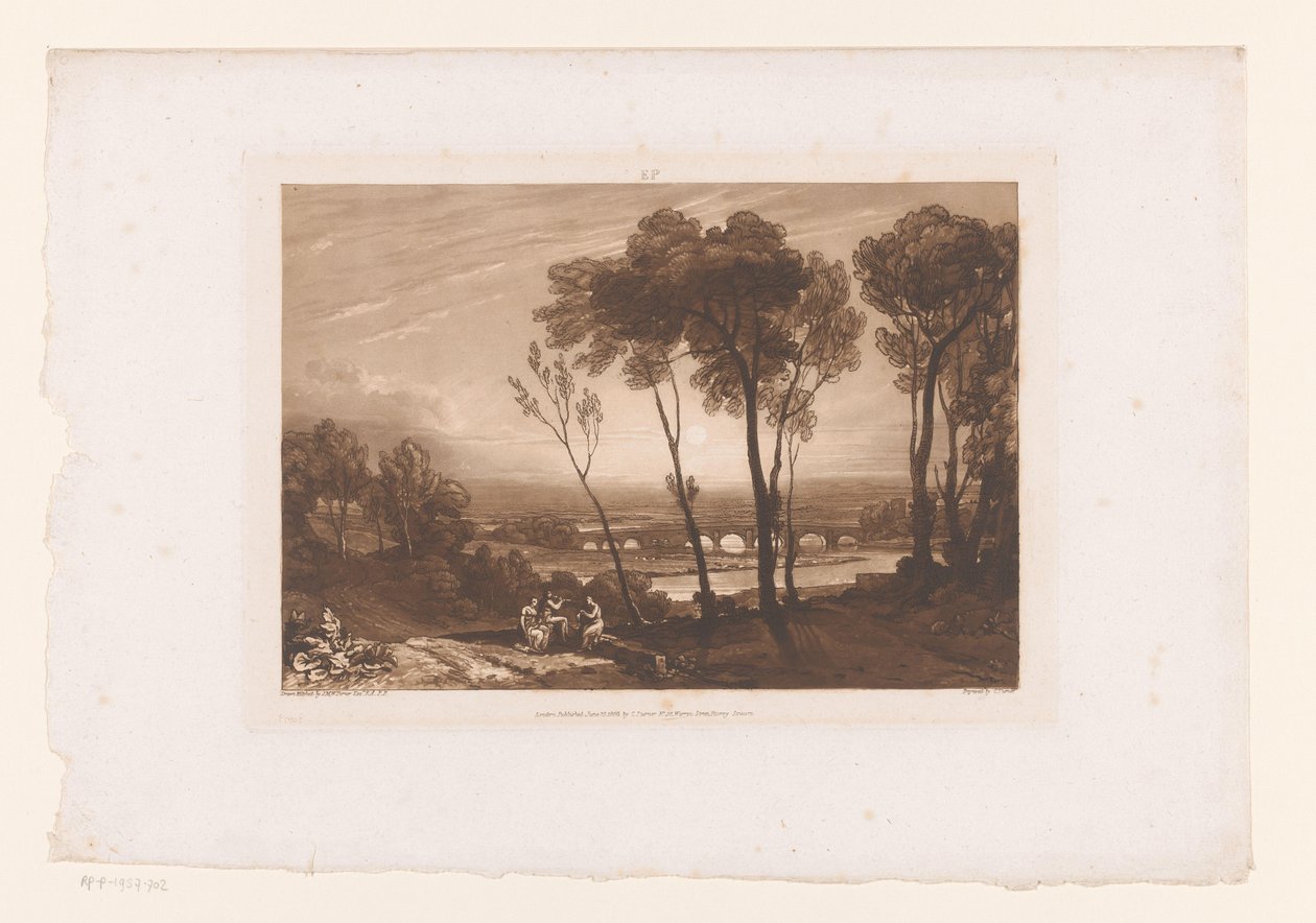 Üç Çobanlı Manzara ve Sekiz Kemerli Köprü by Charles Turner