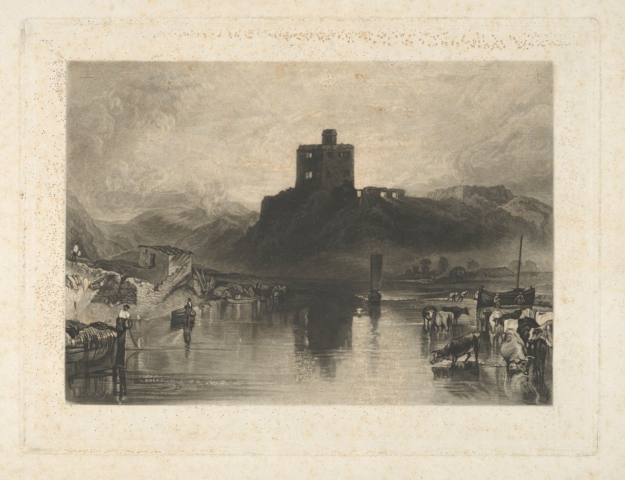Tweed Nehri üzerindeki Norham Kalesi by Charles Turner