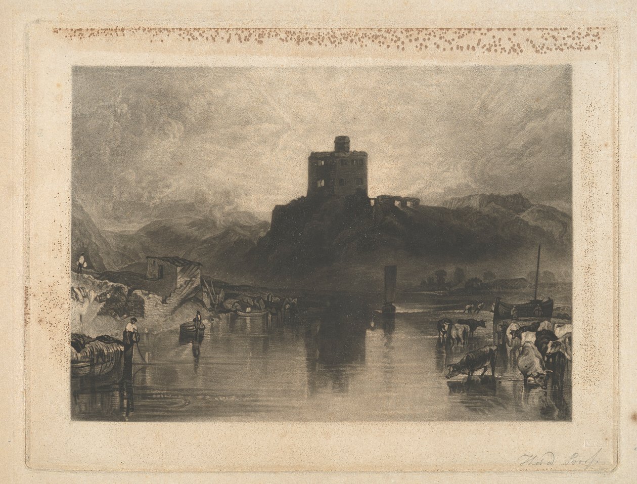 Tweed Nehri üzerindeki Norham Kalesi by Charles Turner
