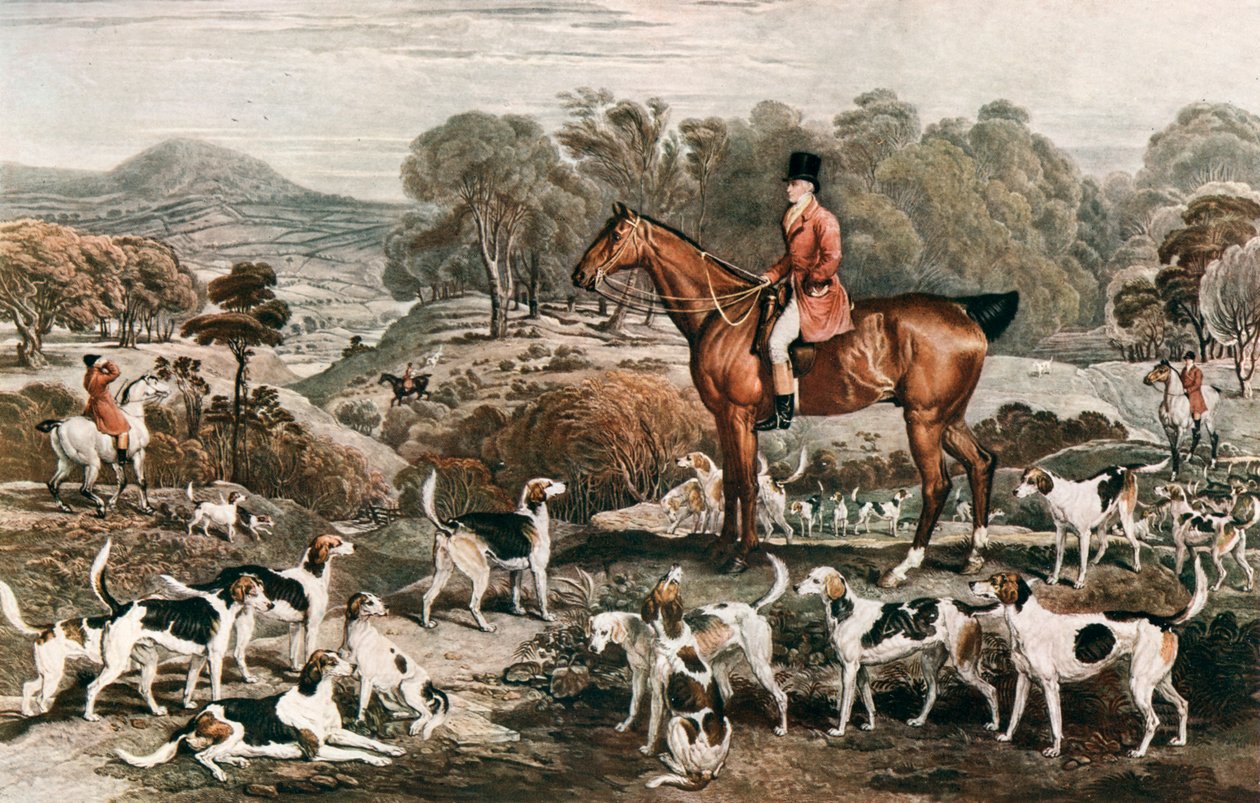 Ralph John Lambton ve Horse Undertaker ve Hounds, 18. yüzyılın sonları, 1912 by Charles Turner