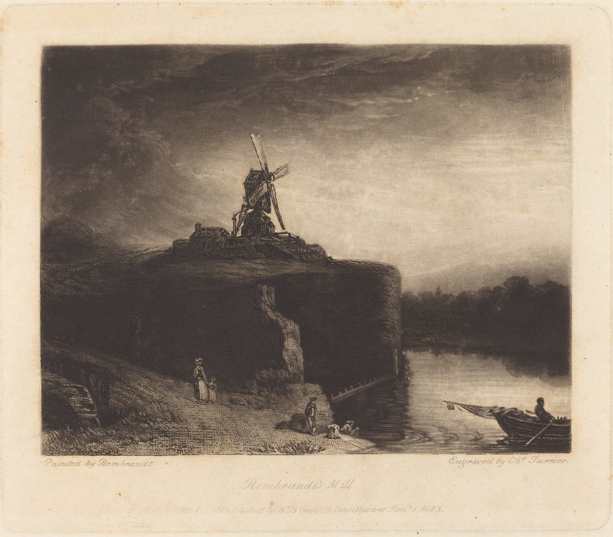 Değirmen by Charles Turner after Rembrandt van Rijn
