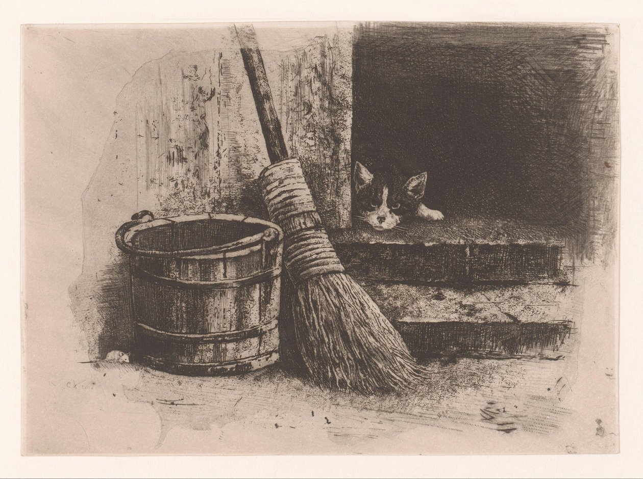kedi ve fare by Charles Verlat
