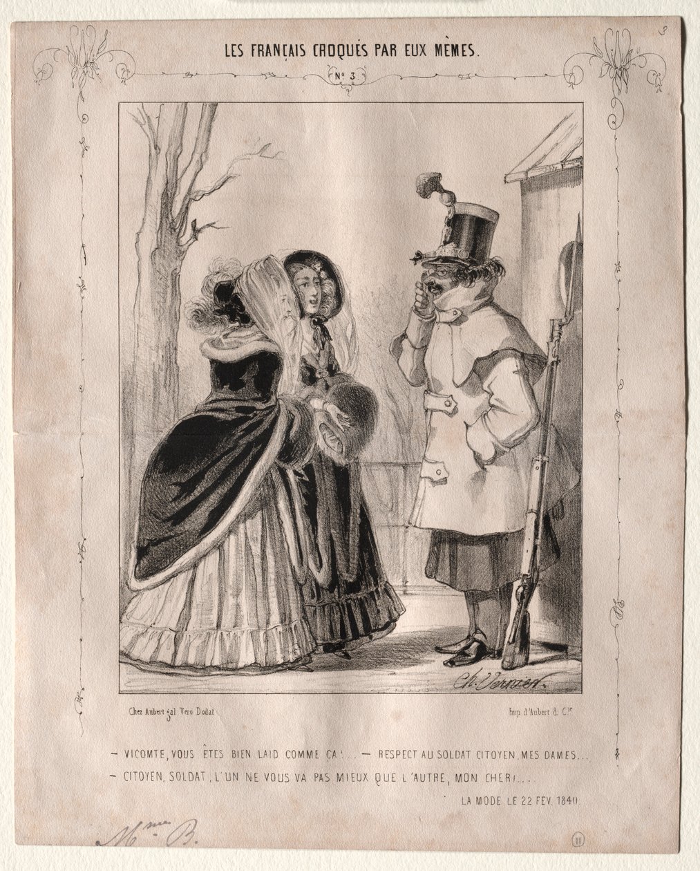Fransızlar kendi çizmişler: Vikont, böyle çok çirkinsin!..., 1840. by Charles Vernier