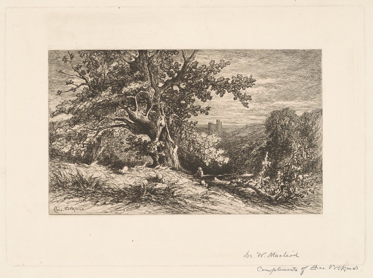 Düşmüş Ağaç ile Manzara by Charles Volkmar