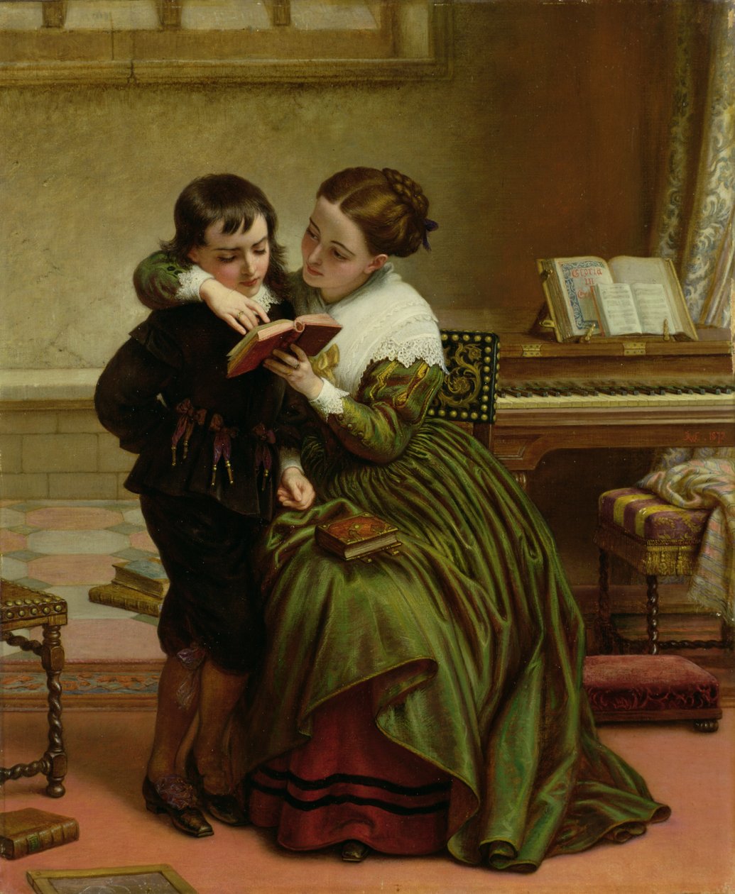 George Herbert ve Annesi by Charles West Cope