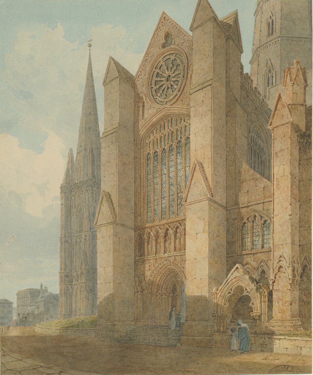 Lichfield Katedrali - Güney Transept: sulu boya, [1813] by Charles Wild