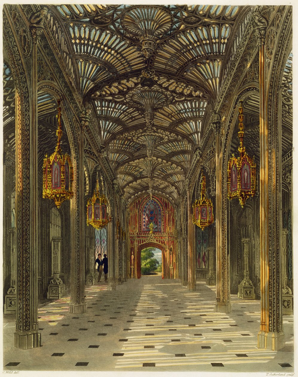 Thomas Sutherland (bc1785) tarafından oyulmuş Pyne'nin 'Kraliyet Konutları'ndan Carlton House'daki Konservatuar, 1819'da yayınlandı by Charles Wild