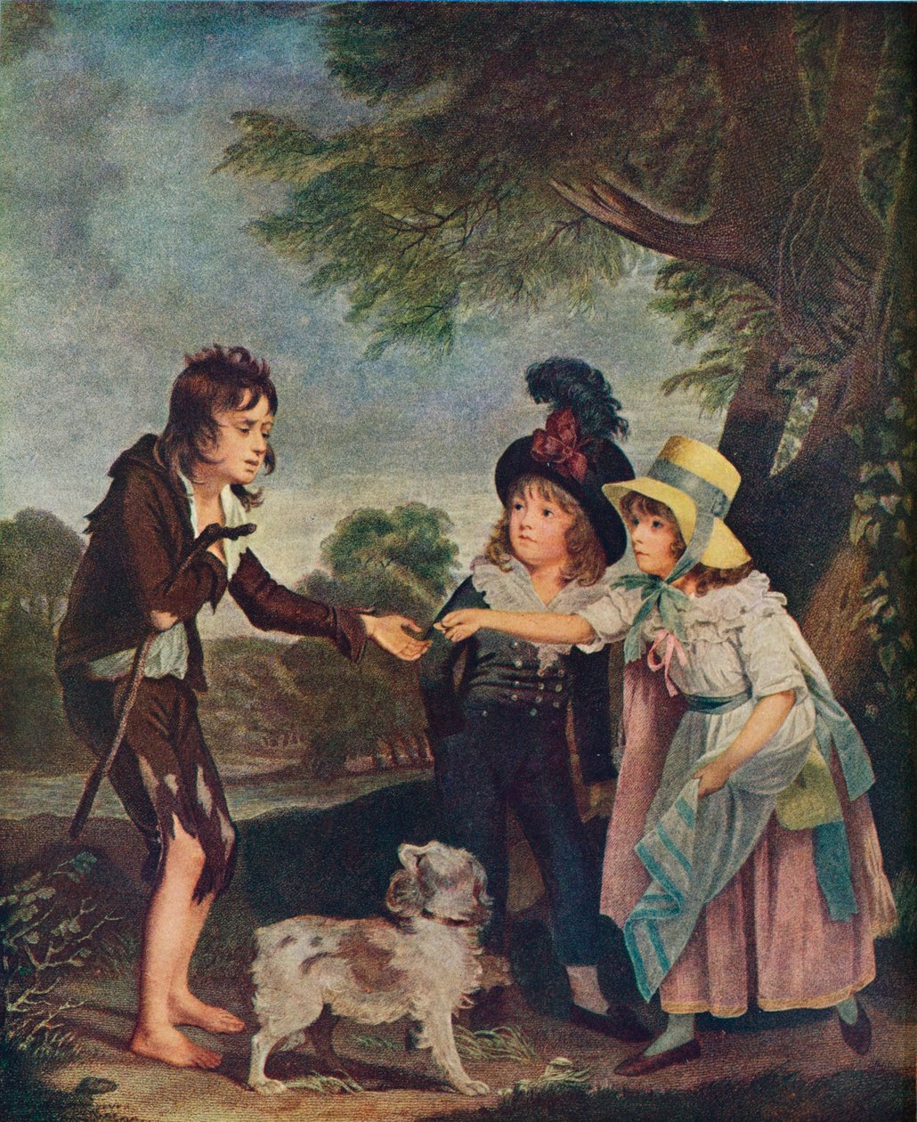 Bir Dilenci Çocuğa Para Veren Sir Francis Fords Çocuklarının Portresi. 1793 1906