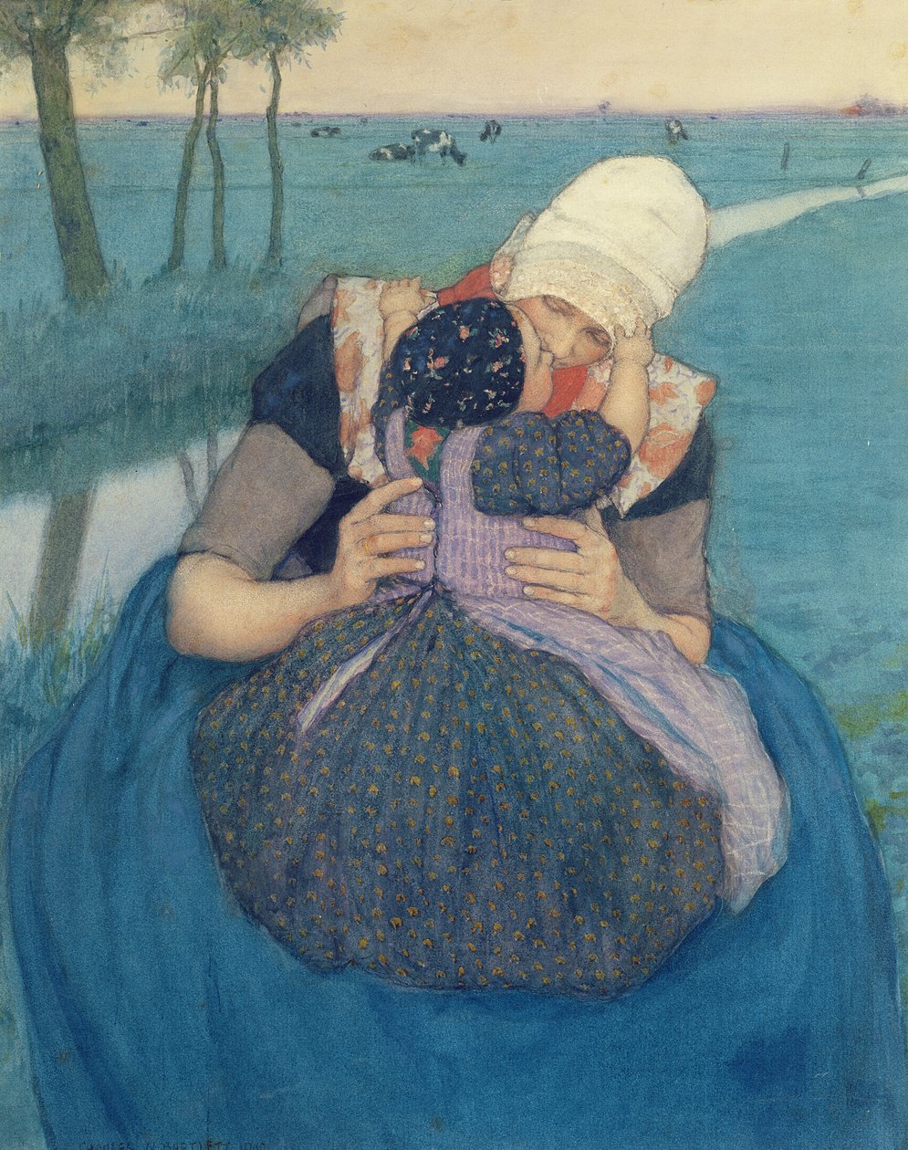Anne ve Çocuk, 1900 by Charles William Bartlett