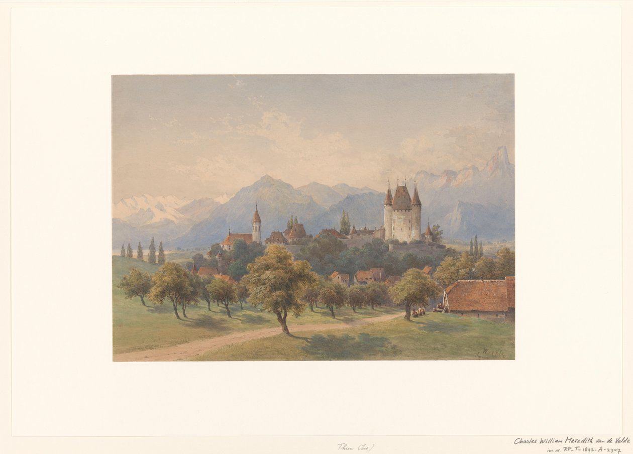 Thun'un görünümü, İsviçre by Charles William Meredith van de Velde