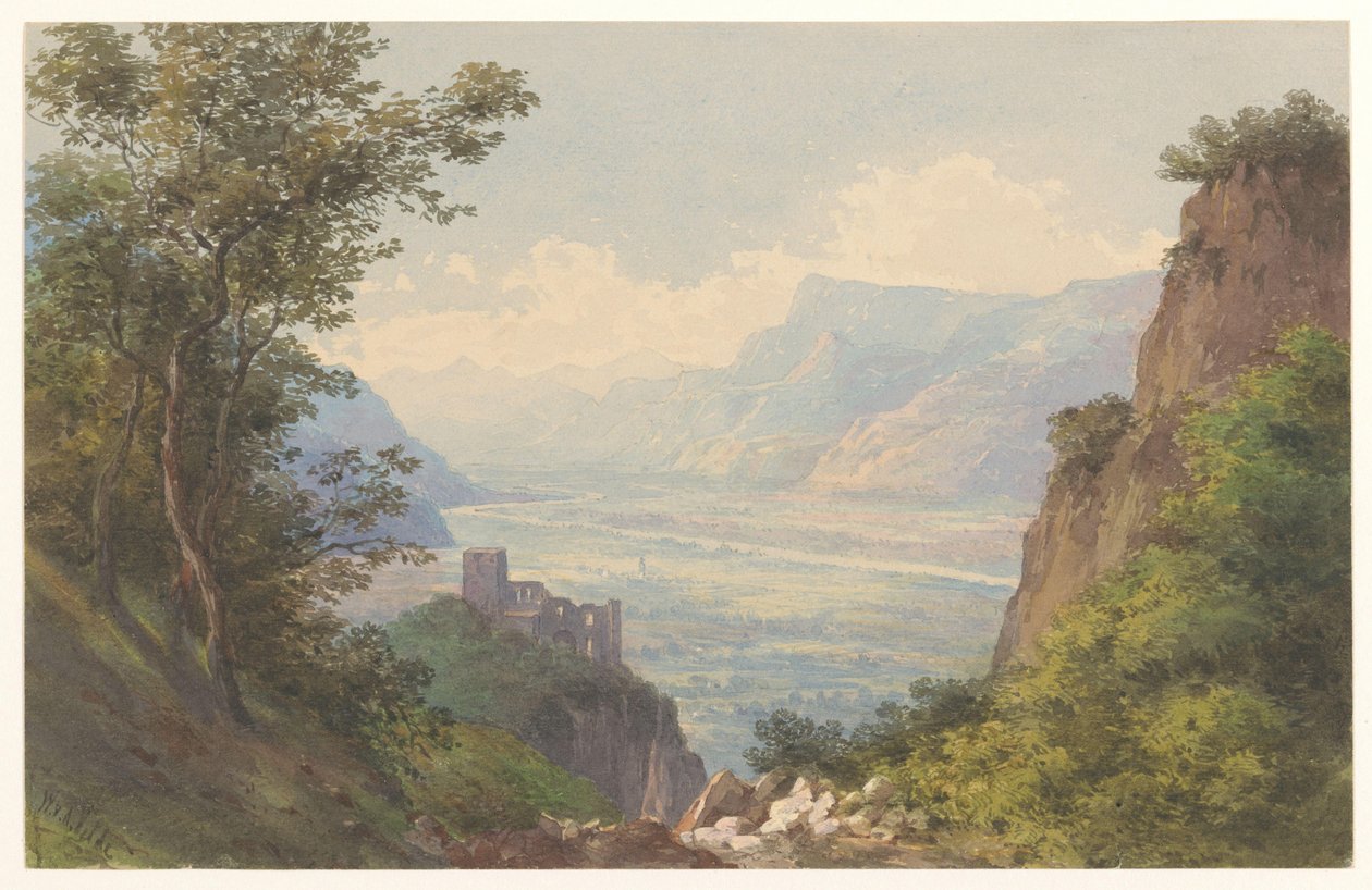 Tirol'deki Meran Vadisi'nin görünümü by Charles William Meredith van de Velde