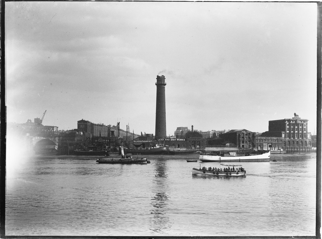 Shot Tower ve Lead Works, Belvedere Road, Lambeth, Greater London Authority, 1936. by Charles William Prickett