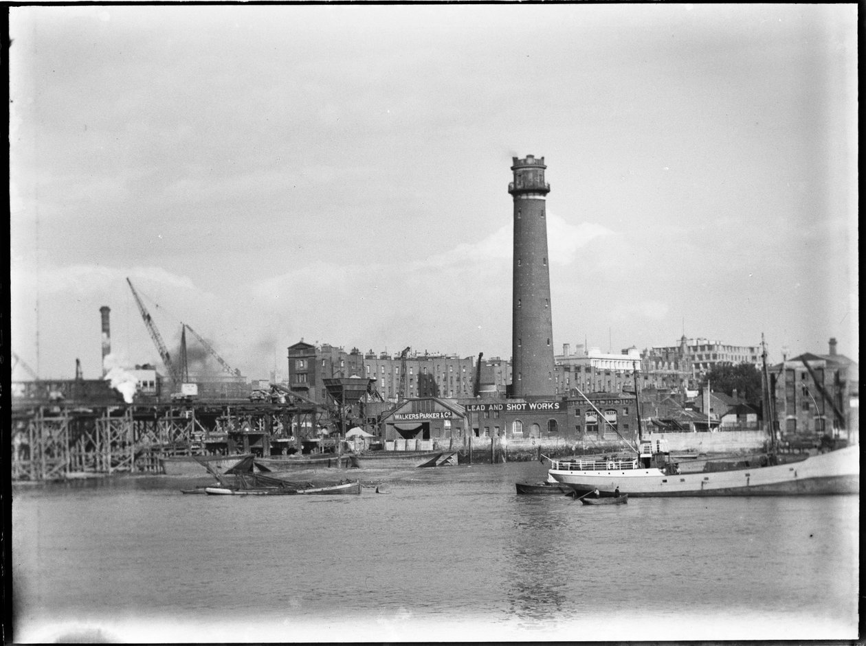Shot Tower ve Lead Works, Belvedere Road, Lambeth, Greater London Authority, 1936. by Charles William Prickett