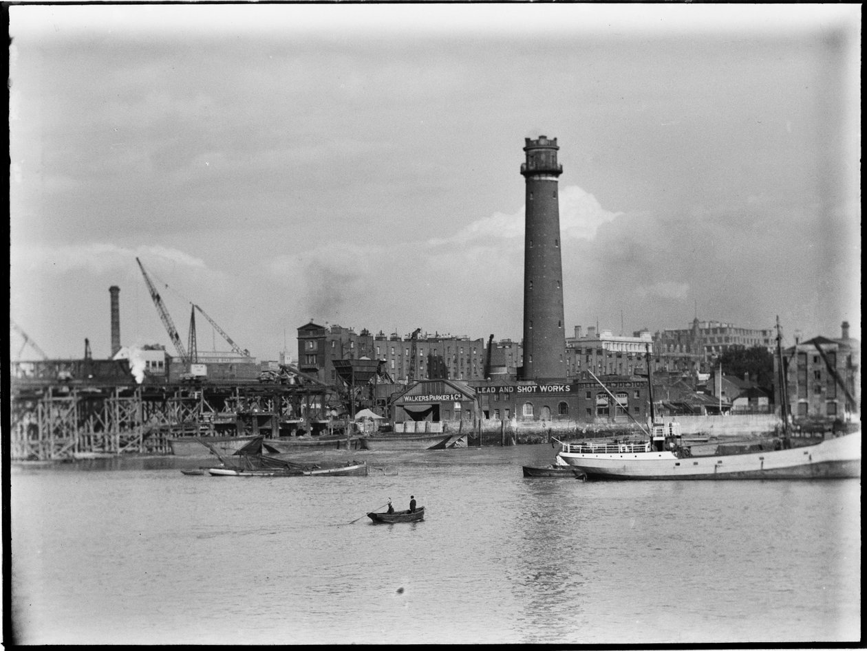 Shot Tower ve Lead Works, Belvedere Road, Lambeth, Greater London Authority, 1936. by Charles William Prickett
