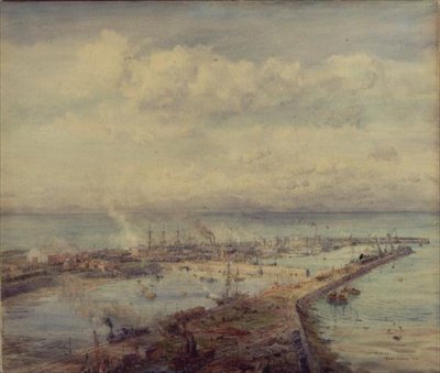 Troon Limanı, Cornwall by Charles William Wyllie