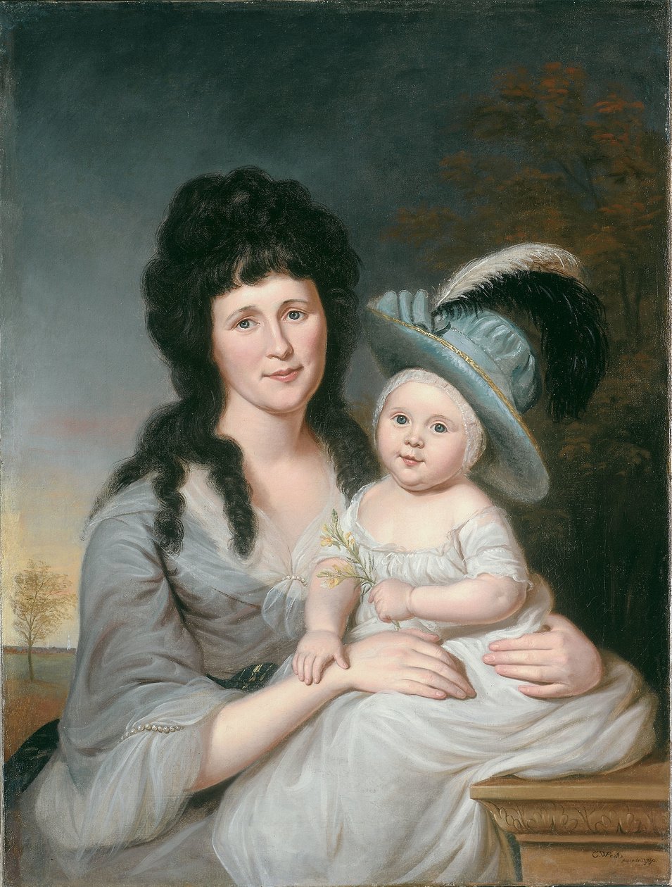 Bayan John Nicholson (Hannah Duncan) ve John Nicholson, Jr. by Charles Willson Peale