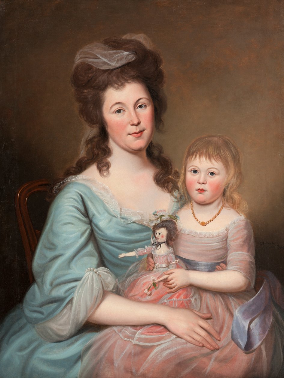 Peggy Sanderson Hughes ve Kızı, c.1788-89 by Charles Willson Peale