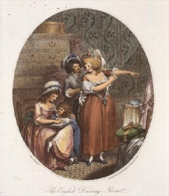 İngiliz Soyunma Odası, P.W. Tomkins (1760-1840) (aquatint) (ayrıca bkz. 64847, 64848 & 64850) by Charles after Ansell